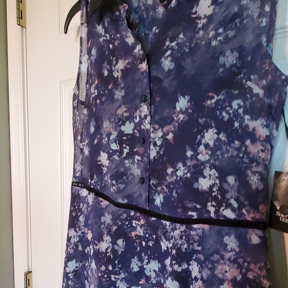 NWT Simply Vera Vera Wang Ruffled Shirt Dress - Picture 4 of 8